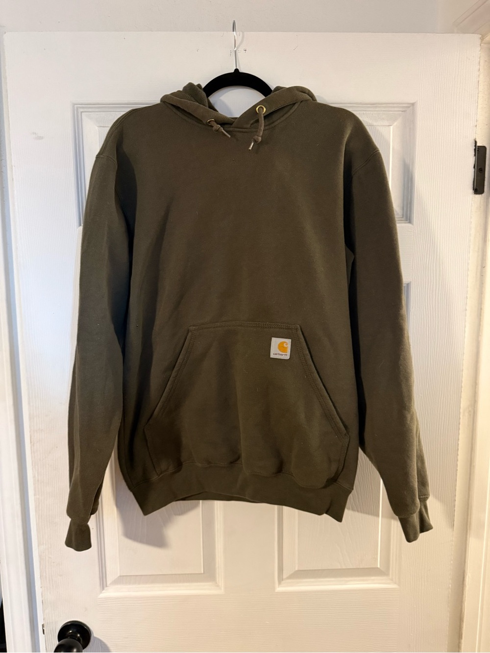 Carhartt Olive Green Classic Logo Hooded Sweatshirt